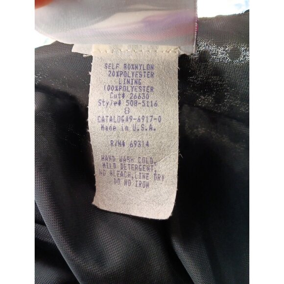 Vtg Granite Women's 8 Black Mirror Sparkle Skirt Knee Length Lined USA Made NWT - Picture 8 of 8